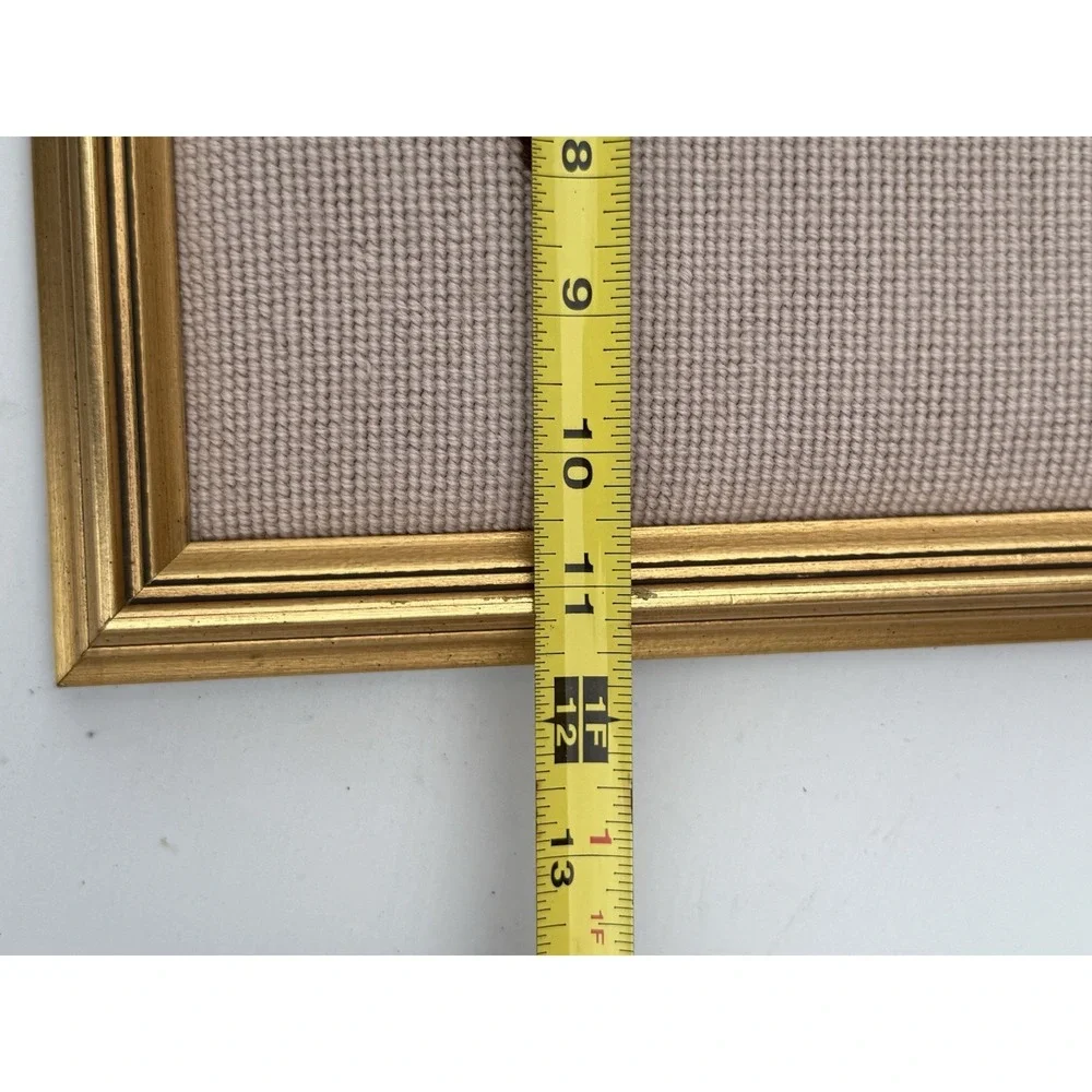 VTG Needlepoint Framed Pink‎ Girl 11